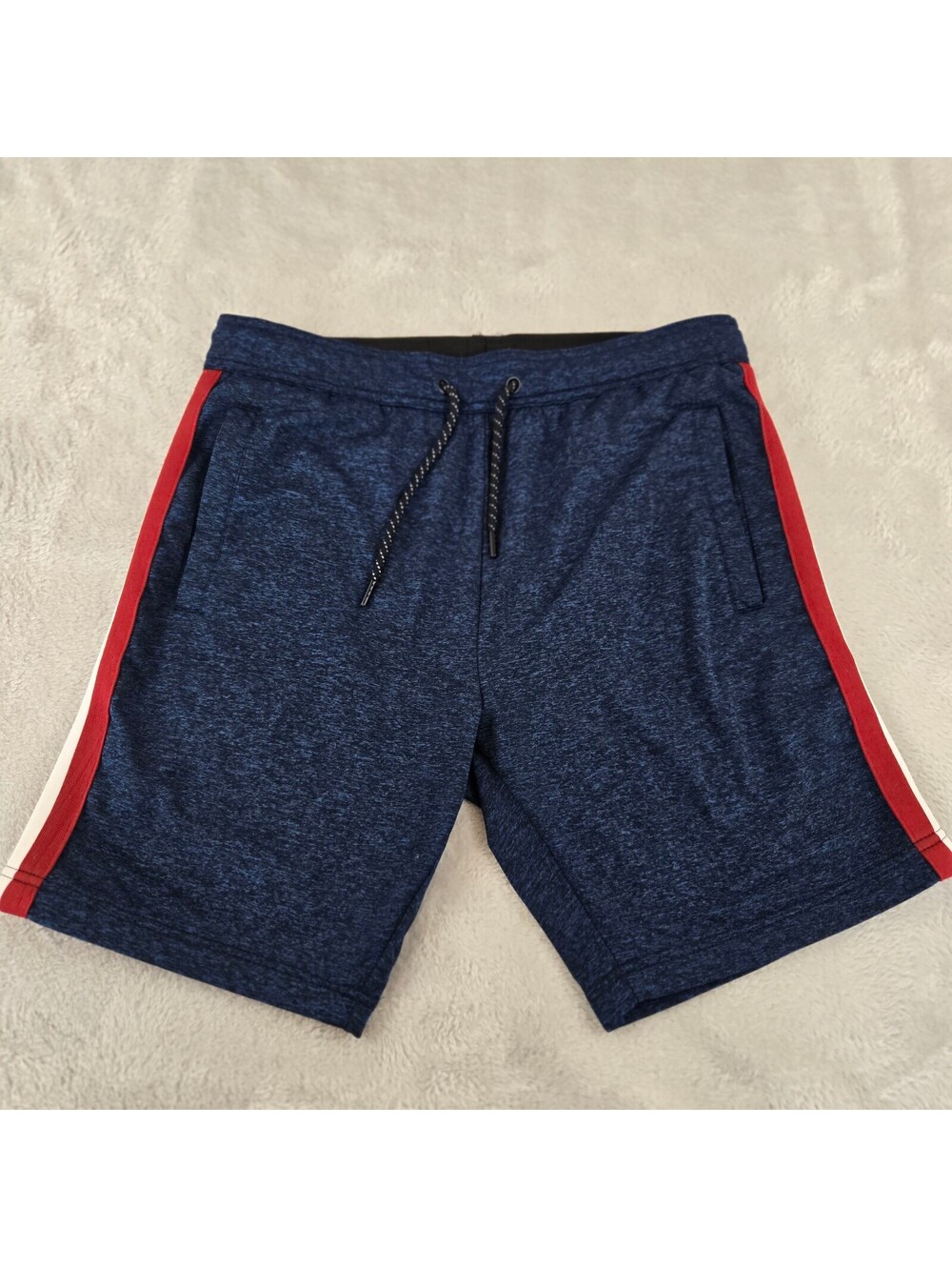 Ocean Current Athletic Shorts Navy Blue Red White Stripe Size M Drawstring